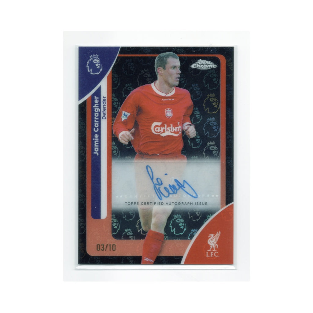 Jamie Carragher Auto 03/10 Topps Chrome Logofractor Premier League