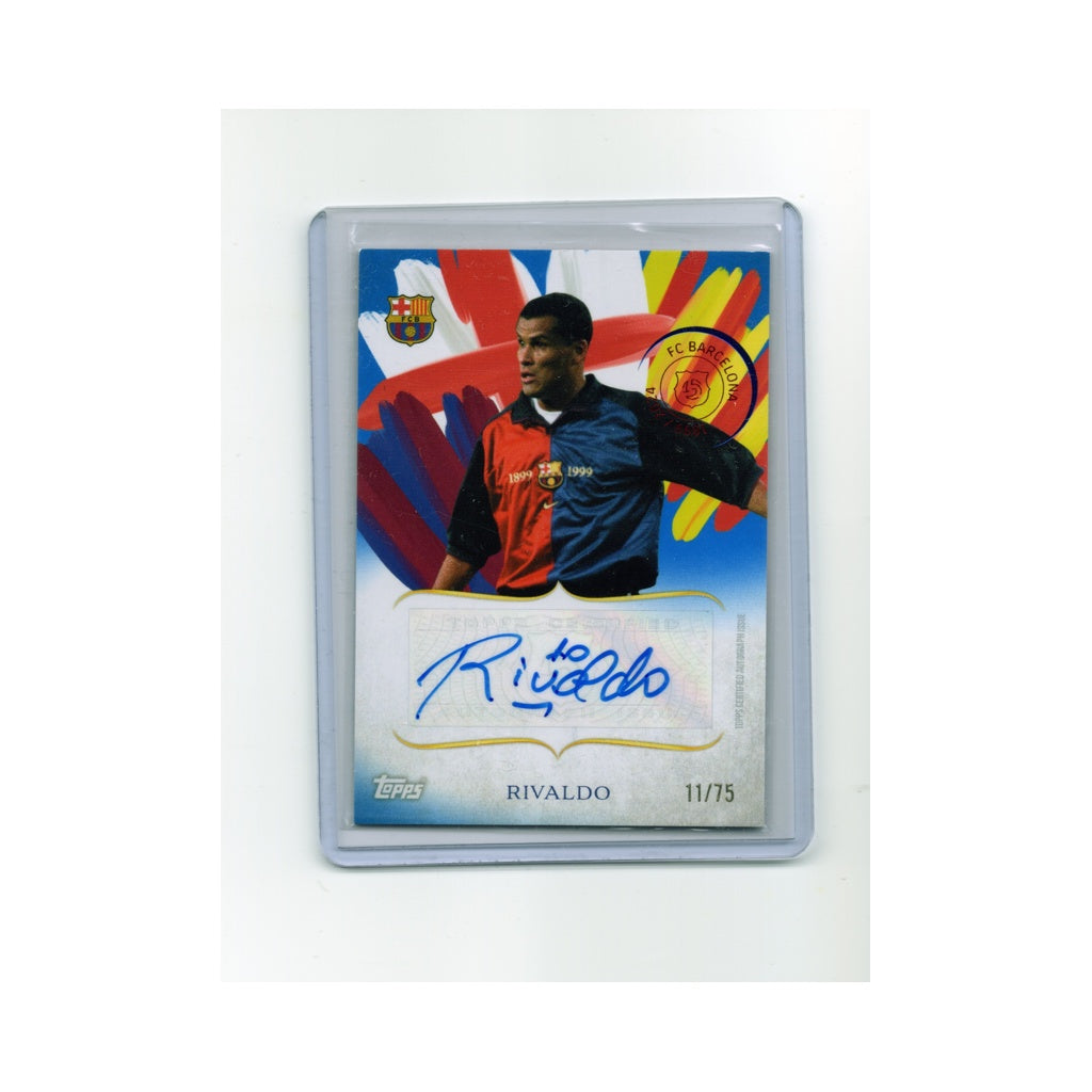 Rivaldo Auto 11/75 Topps FC Barcelona 125 Years Autograph